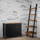 LPD Furniture Copenhagen Sideboard 2 Doors & 2 Drawers Black Frame-oiled Wood