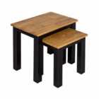 LPD Furniture Copenhagen Nest Of Tables Black Frame-oiled Wood
