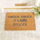 Knock Knock It's Gin O'clock Grey Doormat