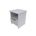 Ready Assembled Indices Lamp Table With Drawer White Gloss