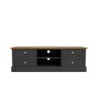 LPD Furniture Devon 4 Drawer TV Unit Charcoal
