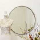 MirrorOutlet Rowan Silver Elegant Modern Bevelled Round Mirror 80 X 80 Cm