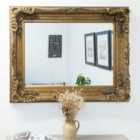 MirrorOutlet Carved Louis Gold Wall Mirror 122 X 91 Cm