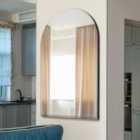 MirrorOutlet New Large All Glass Bevelled Arched Mirror 120 X 80 Cm