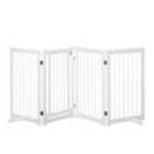 Pawhut Wooden Freestanding Pet Gate w/ 4 Panels & Foldable Fence - White