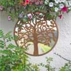 MirrorOutlet Small Tree Design Round Garden Mirror 60 X 60 Cm 2Ft X 2Ft