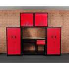 Hilka 5-Piece Garage Storage Solution - Red & Black