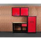 Hilka 4-Piece Garage Storage Solution - Red & Black