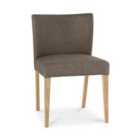 Cannes Pair Of Light Oak Low Back Upholstered Chairs - Black Gold Fabric