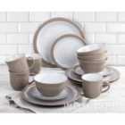 The Waterside 16pc Camden Dinner Set - Taupe