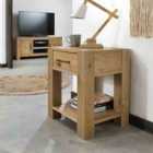 Cannes Light Oak Lamp Table With Drawer