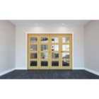 Rohden 2821x2060mm Unfinished Oak 4 Light Clear Glass 4 Door (3+1) Internal Sliding Folding Room-Divider