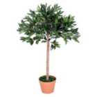 Outsunny Artificial Olive Tree Plant In An Orange Pot 90cm