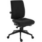 Teknik Office Ergo Plus Black Fabric 24 Hr Operator Chair with Black Ultra Pyramid Base - Rated Up To 24 Stone