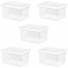 Wham 25L Clear Crystal Box and Lid 5 Pack