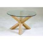 Saturn Coffee Table With Glass Top Solid Oak Legs