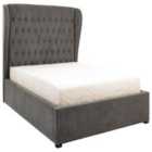 Dakota Double Ottoman Bed with Solid Base Pewter