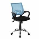 Loft Home Office Black Study Chair Blue Mesh Back Black Fabric Seat With Chrome Base Black