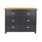 Dunkeld Handcrafted 3 Drawer Wide Chest Midnight Blue