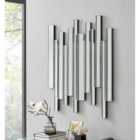Furniture Box Crystalline Medium/Large Silver Stylish Contemporary Modern Living Room Bedroom Wall Mirror (100Cmx80Cm)