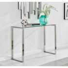 Furniture Box Miami Glass/Chrome Metal Console Table