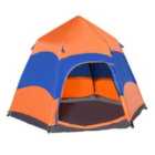 Outsunny 6 Person Pop Up Camping Tent - Orange/Blue