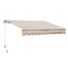 Outsunny 4m Retractable Patio Awning - Beige