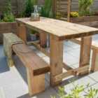 Forest Garden Refectory Table and 1.8m Sleeper Bench Set