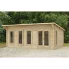 Forest Garden Wolverley 6m x 4m Pent Double Glazed Log Cabin