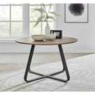 Furniture Box Santorini Brown Wood Contemporary 4 Seater Round Dining Table