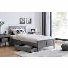 Furniture Box Azure Grey Wooden Solid Pine Single Bed Frame