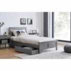 Furniture Box Azure Grey Wooden Solid Pine Quality Single Bed Frame Only