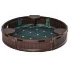 Outsunny Kids Outdoor Round Sandbox w/ Canopy - Brown