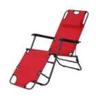 Outsunny Reclining Chaise Lounge Chair Portable Backyard Red