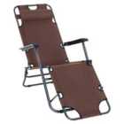 Outsunny Reclining Chaise Lounge Chair Portable Backyard Brown