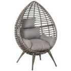 Outsunny Indoor/Outdoor Wicker Teardrop Chair w/ Cushion