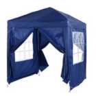 Outsunny 2Mx2M Pop Up Gazebo Party Tent Canopy Marquee With Storage Bag Blue