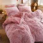 Luxury Faux Fur Pink Shaggy Duvet Set 200cm Width