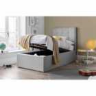 Candy Grey Fabric Ottoman Bed Single
