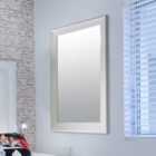 MirrorOutlet New Modern Bright White Layered Wall Mirror 3Ft6 X 2Ft6 1060 X 756Mm