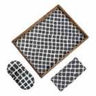 Penguin Home® Set Of Serving Tray And Matching Coasters-black And White Moroccan Texture