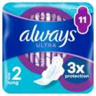 Always Sanitary Pads Ultra Long With Wings Size 2 11 per pack