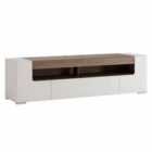 Toronto 190 Cm Wide TV Cabinet In White And Oak Effect