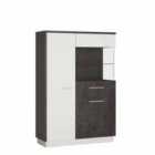 Zingaro Low Display Cabinet Right Hand In Grey And White