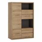 Shetland 1 Door 4 Drawer Wood Effect Display Cabinet