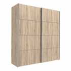 Verona Sliding Wardrobe 180Cm In Oak Effect With Oak Effect Doors With 5 Shelves