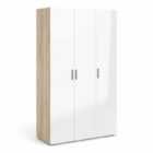Pepe Wardrobe With 3 Doors In Oak Effect With White High Gloss