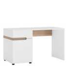 Chelsea Desk/Dressing Table In White With Oak Effect Trim