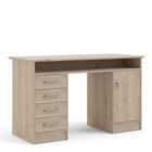 Function Plus Desk 4 Drawer 1 Door - Oak Effect