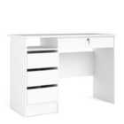 Function Plus Desk (3+1) Handle Free Drawer In White